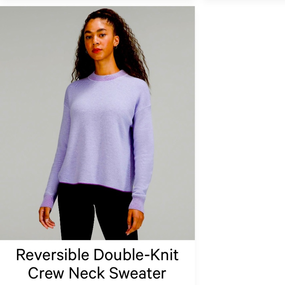 Lululemon reversible double-knit crew sweater